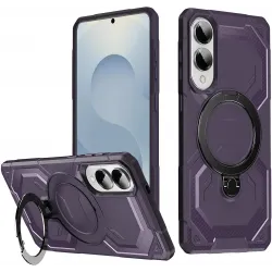 Coque arrière Phonesta IronLock anneau et MagSafe pour Samsung Galaxy S25 Edge - Violet