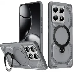 Coque arrière Phonesta IronLock anneau et MagSafe pour Xiaomi 14T - Gris