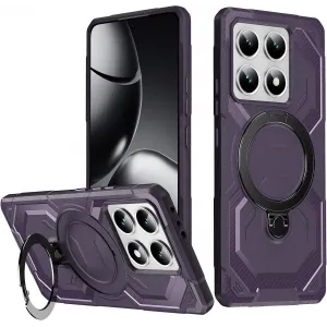 Coque arrière Phonesta IronLock anneau et MagSafe pour Xiaomi 14T - Violet