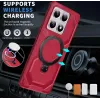 Coque arrière Phonesta IronLock anneau et MagSafe pour Xiaomi 14T - Rouge 1