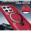 Coque arrière Phonesta IronLock anneau et MagSafe pour Xiaomi 14T - Rouge 4
