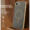 Coque arrière Phonesta Luxury Carbon Fiber avec MagSafe pour Apple iPhone 17e/16e - Marron 2