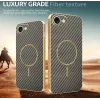 Coque arrière Phonesta Luxury Carbon Fiber avec MagSafe pour Apple iPhone 17e/16e - Marron 4