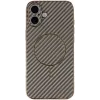 Coque arrière Phonesta Luxury Carbon Fiber avec MagSafe pour Apple iPhone 17 - Marron 2