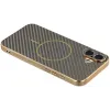Coque arrière Phonesta Luxury Carbon Fiber avec MagSafe pour Apple iPhone 17 - Marron 4