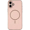 Coque arrière Phonesta Luxury Carbon Fiber avec MagSafe pour Apple iPhone 17 - Rose 2