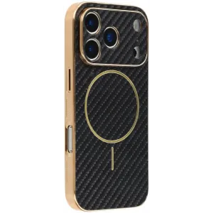Coque arrière Phonesta Luxury Carbon Fiber avec MagSafe pour Apple iPhone 17 Pro Max - Noir