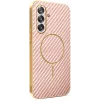 Coque arrière Phonesta Luxury Carbon Fiber avec MagSafe pour Samsung Galaxy A17/A26 - Rose