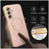 Coque arrière Phonesta Luxury Carbon Fiber avec MagSafe pour Samsung Galaxy A17/A26 - Rose 6
