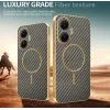 Coque arrière Phonesta Luxury Carbon Fiber avec MagSafe pour Xiaomi Poco F7 - Marron 3