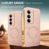 Coque arrière Phonesta Luxury Carbon Fiber avec MagSafe pour Xiaomi Redmi 15 - Rose 4