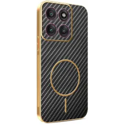 Coque arrière Phonesta Luxury Carbon Fiber avec MagSafe pour Motorola Edge 60 Pro - Noir