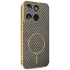 Coque arrière Phonesta Luxury Carbon Fiber avec MagSafe pour Motorola Edge 60 / Edge 60 Fusion - Marron 0