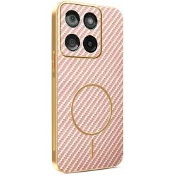 Coque arrière Phonesta Luxury Carbon Fiber avec MagSafe pour Motorola Edge 60 / Edge 60 Fusion - Rose