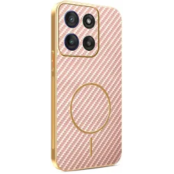 Coque arrière Phonesta Luxury Carbon Fiber avec MagSafe pour Motorola Moto G56 - Rose
