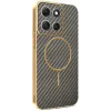 Coque arrière Phonesta Luxury Carbon Fiber avec MagSafe pour Motorola Moto G86 - Marron 0