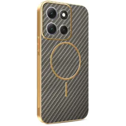 Coque arrière Phonesta Luxury Carbon Fiber avec MagSafe pour Motorola Moto G86 - Marron
