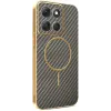 Coque arrière Phonesta Luxury Carbon Fiber avec MagSafe pour Motorola Moto G86 Power - Marron 0