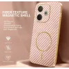 Coque arrière Phonesta Luxury Carbon Fiber avec MagSafe pour Oppo A5 Pro - Rose 1