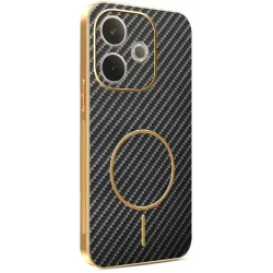 Coque arrière Phonesta Luxury Carbon Fiber avec MagSafe pour Oppo A5 Pro - Noir