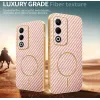 Coque arrière Phonesta Luxury Carbon Fiber avec MagSafe pour Oppo A5/A5m - Rose 4