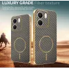 Coque arrière Phonesta Luxury Carbon Fiber avec MagSafe pour Oppo A5x - Marron 3