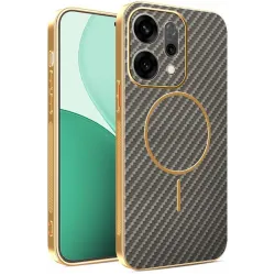 Coque arrière Phonesta Luxury Carbon Fiber avec MagSafe pour Oppo Reno14 - Marron