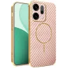 Coque arrière Phonesta Luxury Carbon Fiber avec MagSafe pour Oppo Reno14 - Rose 0
