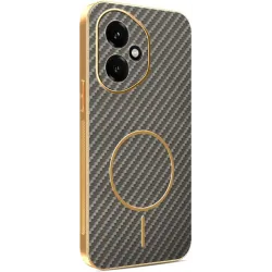 Coque arrière Phonesta Luxury Carbon Fiber avec MagSafe pour HONOR 400 - Marron