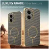 Coque arrière Phonesta Luxury Carbon Fiber avec MagSafe pour HONOR 400 - Marron 3