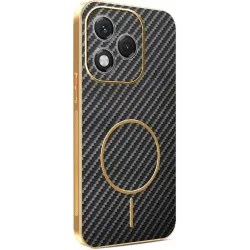 Coque arrière Phonesta Luxury Carbon Fiber avec MagSafe pour HONOR 400 Lite - Noir