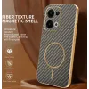 Coque arrière Phonesta Luxury Carbon Fiber avec MagSafe pour Oppo Reno13 - Marron 1