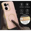 Coque arrière Phonesta Luxury Carbon Fiber avec MagSafe pour Oppo Reno13 F 4G/5G / Reno13 FS 5G - Rose 6