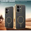 Coque arrière Phonesta Luxury Carbon Fiber avec MagSafe pour Oppo Reno13 F 4G/5G / Reno13 FS 5G - Noir 3