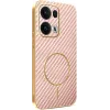 Coque arrière Phonesta Luxury Carbon Fiber avec MagSafe pour Oppo Reno13 Pro - Rose 0