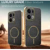 Coque arrière Phonesta Luxury Carbon Fiber avec MagSafe pour Oppo Reno13 Pro - Noir 3