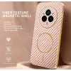 Coque arrière Phonesta Luxury Carbon Fiber avec MagSafe pour Realme 14 Pro - Rose 1