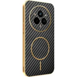 Coque arrière Phonesta Luxury Carbon Fiber avec MagSafe pour Realme 14 Pro - Noir