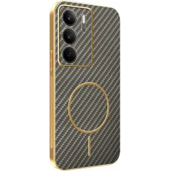 Coque arrière Phonesta Luxury Carbon Fiber avec MagSafe pour Realme 14x / C75 - Marron