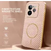 Coque arrière Phonesta Luxury Carbon Fiber avec MagSafe pour Realme GT 7 Pro - Rose 1