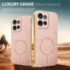 Coque arrière Phonesta Luxury Carbon Fiber avec MagSafe pour Motorola Edge 50 - Rose 4