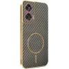 Coque arrière Phonesta Luxury Carbon Fiber avec MagSafe pour Motorola Edge 50 Fusion - Marron 0