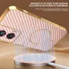 Coque arrière Phonesta Luxury Carbon Fiber avec MagSafe pour Motorola Edge 50 Fusion - Rose 1
