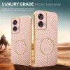 Coque arrière Phonesta Luxury Carbon Fiber avec MagSafe pour Motorola Edge 50 Fusion - Rose 4
