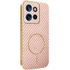 Coque arrière Phonesta Luxury Carbon Fiber avec MagSafe pour Motorola Edge 60 Neo/Edge 50 Neo / ThinkPhone 25 - Rose