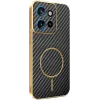 Coque arrière Phonesta Luxury Carbon Fiber avec MagSafe pour Motorola Edge 60 Neo/Edge 50 Neo / ThinkPhone 25 - Noir