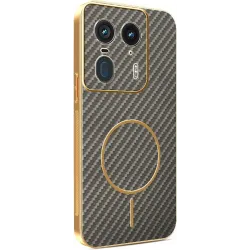 Coque arrière Phonesta Luxury Carbon Fiber avec MagSafe pour Motorola Edge 50 Ultra - Marron