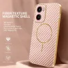 Coque arrière Phonesta Luxury Carbon Fiber avec MagSafe pour Motorola Moto G05 / Moto E15 - Rose 2