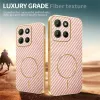 Coque arrière Phonesta Luxury Carbon Fiber avec MagSafe pour Motorola Moto G17/G17 Power/G15/G15 Power - Rose 5