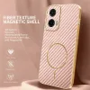 Coque arrière Phonesta Luxury Carbon Fiber avec MagSafe pour Motorola Moto G35 - Rose 2